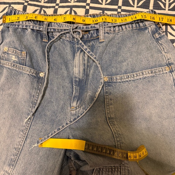 We The Free People CRVY Outlaw Wide Leg Jeans Denim Size Large Drizzle - Picture 11 of 16